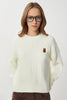 Teddy Bear Embroidered Cable-Knit Sweater