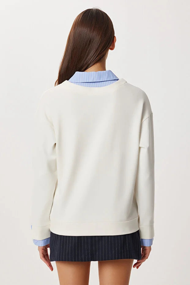 Shirt Collar Modal Sweatshirt