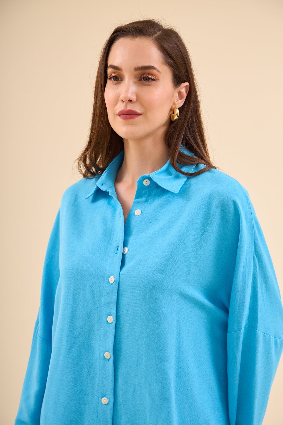 Trousers Shirt Suit Turquoise - Lebbse