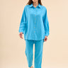 بنطلون بدلة حريمي فيروزي - Trousers Shirt Suit Turquoise