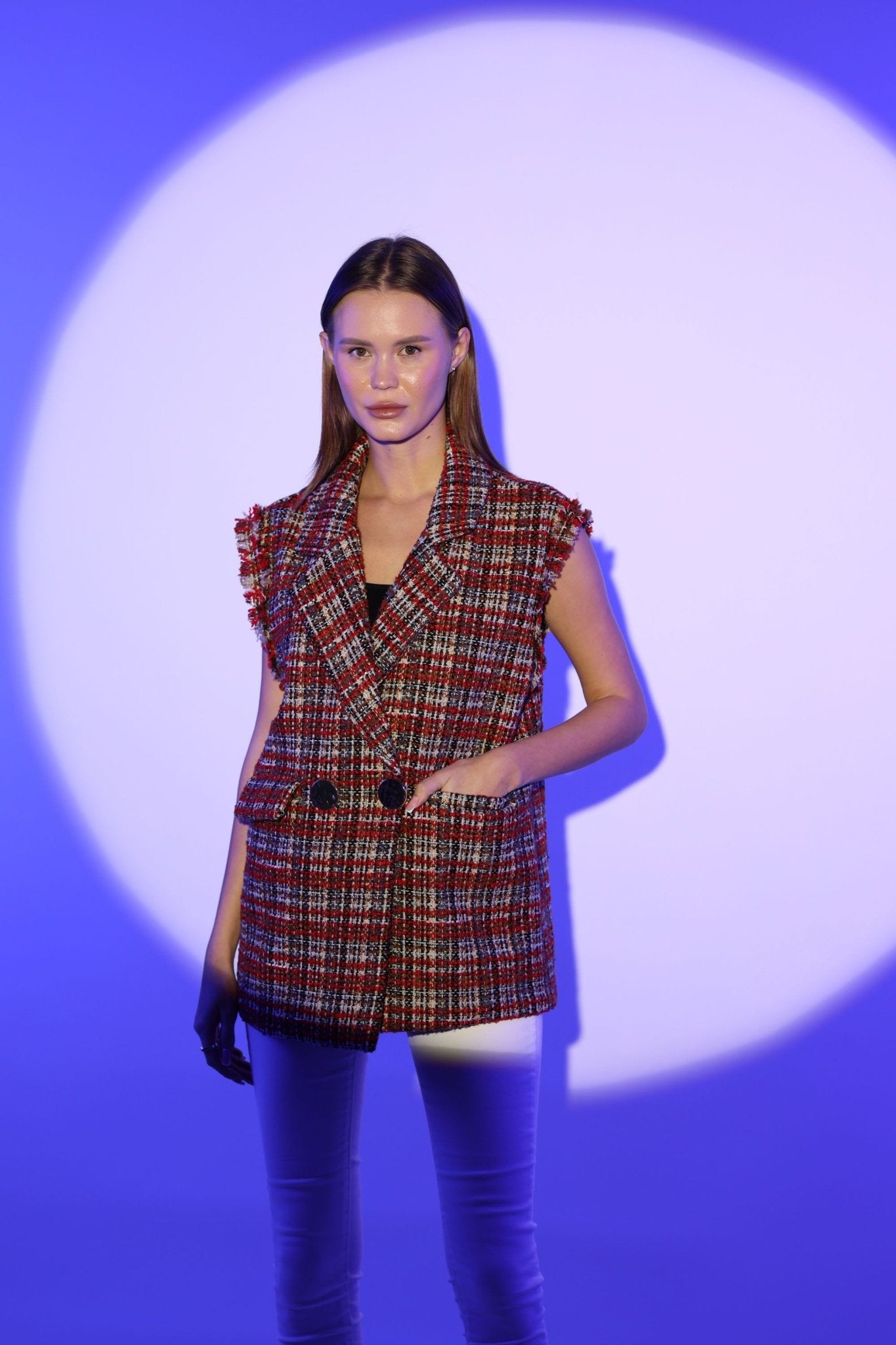 Tweed BROWN Patterned Vest | CLOTHES | VEST | Lebbse Tweed BROWN Patterned Vest | CLOTHES | VEST | Lebbse