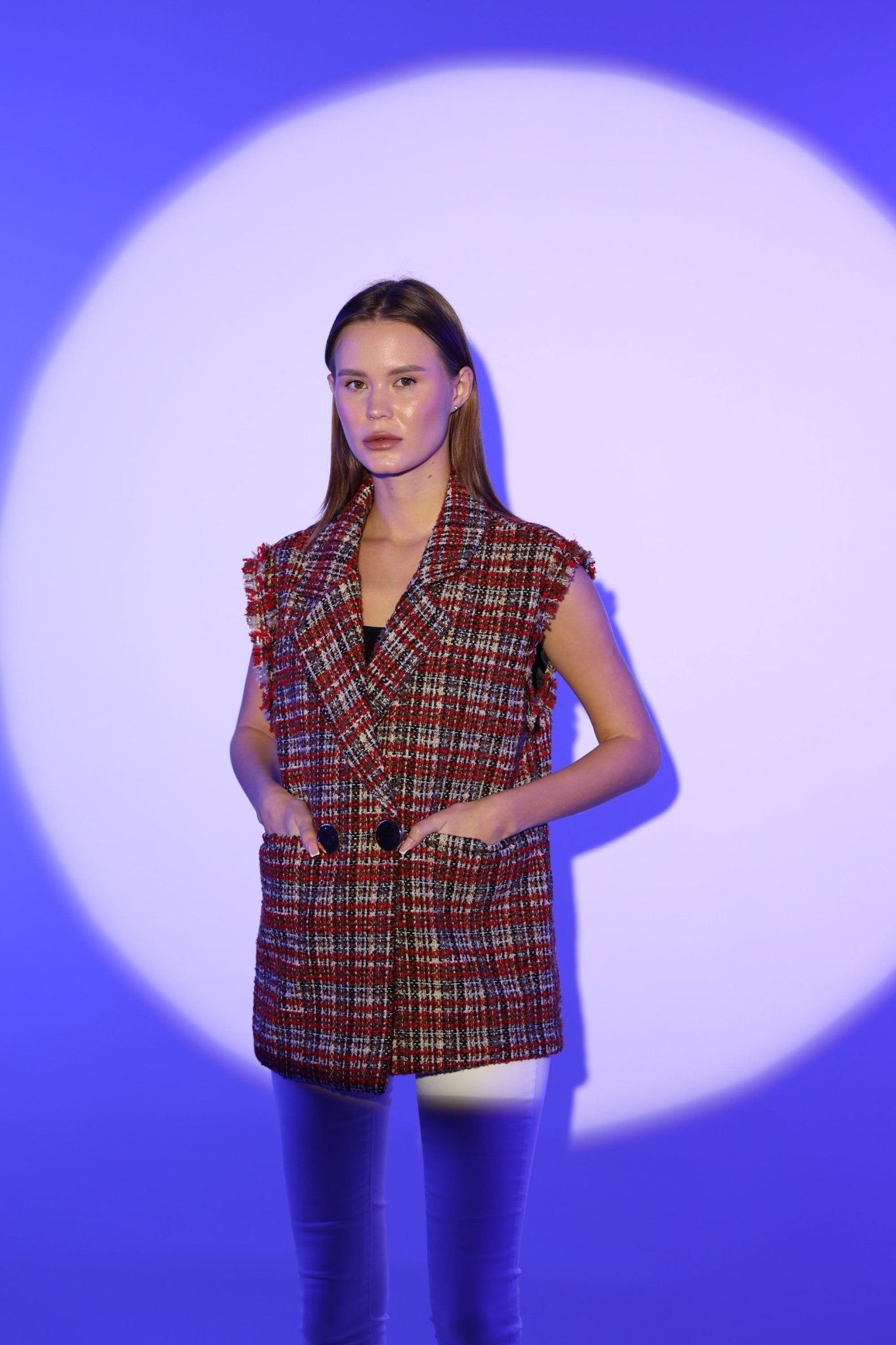 Tweed BROWN Patterned Vest | CLOTHES | VEST | Lebbse Tweed BROWN Patterned Vest | CLOTHES | VEST | Lebbse