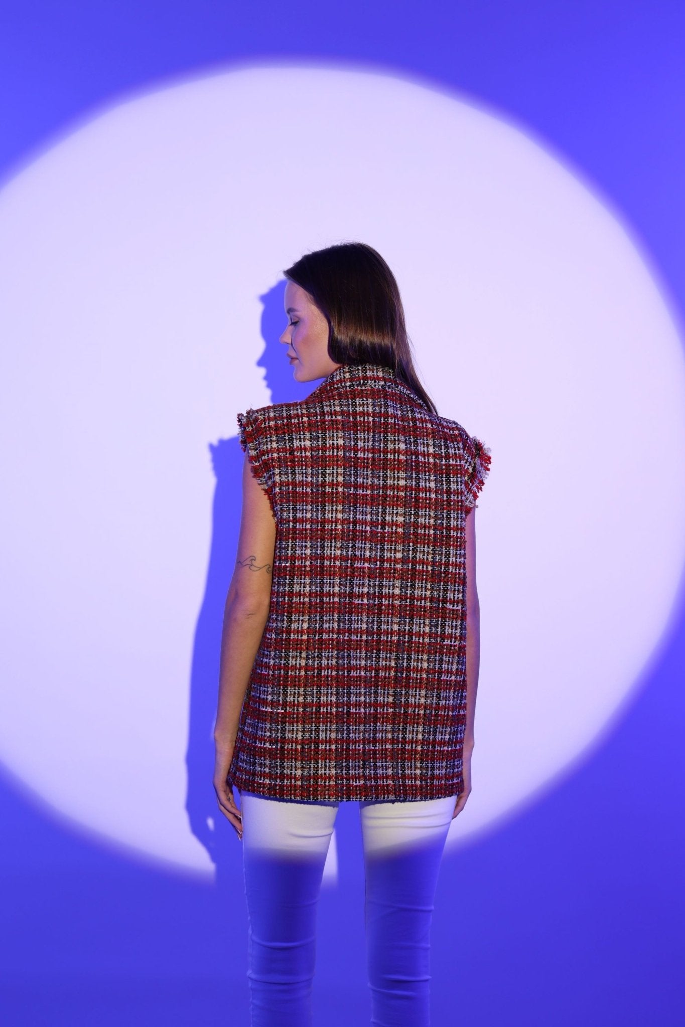 Tweed BROWN Patterned Vest - Lebbse