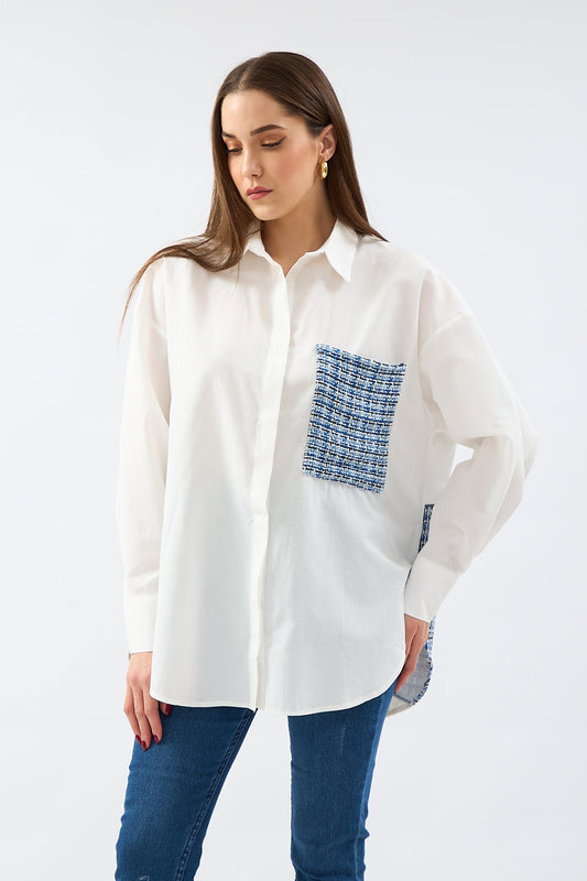 Tweed Detailed Shirt - Lebbse