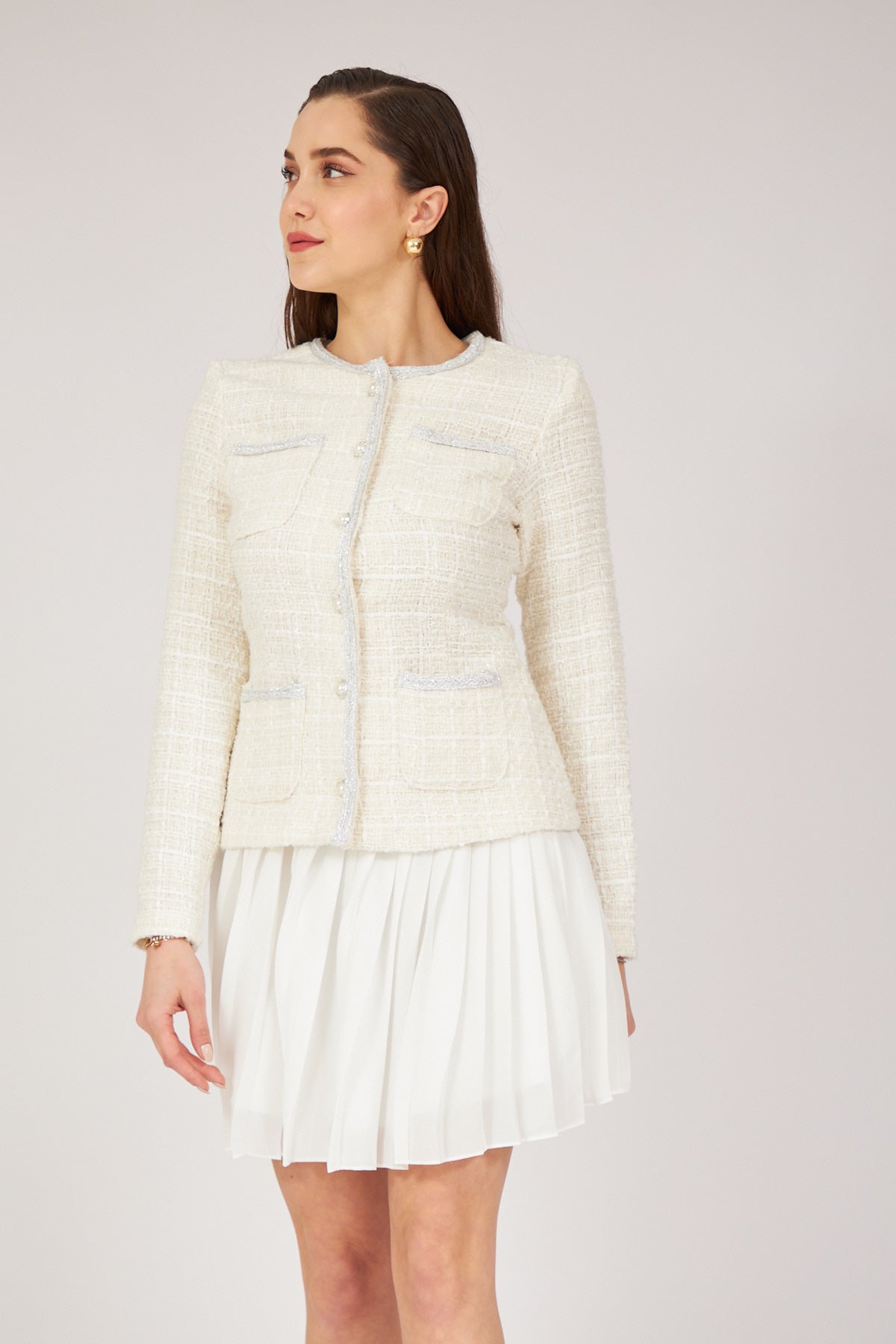 Tweed Jacket with Detachable Skirt - Lebbse