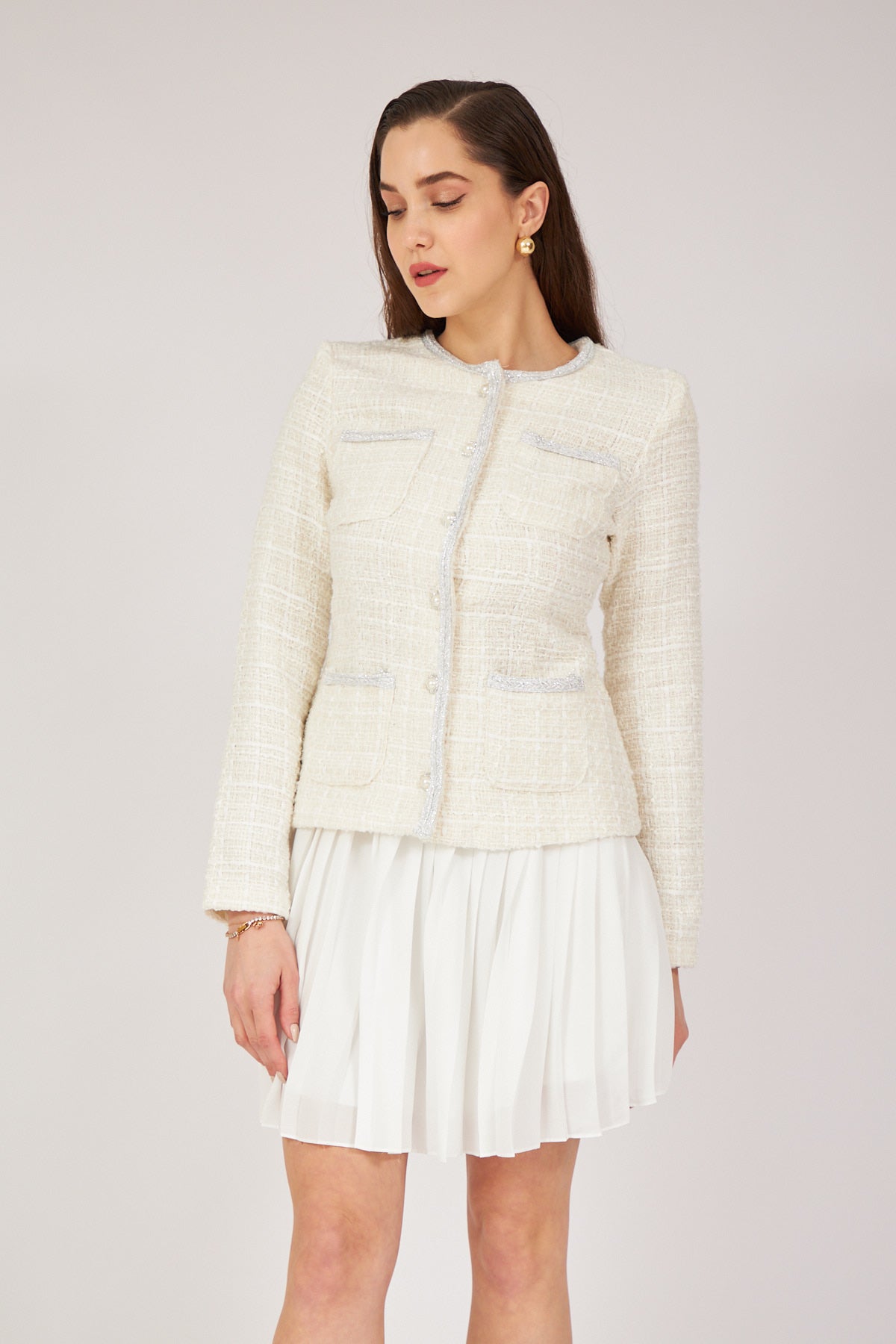 Tweed Jacket with Detachable Skirt - Lebbse