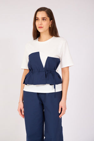 Vest Detailed Suit Navy Blue - Lebbse