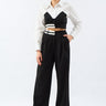 Waist Detailed High Waist Fabric Trousers Black - Lebbse
