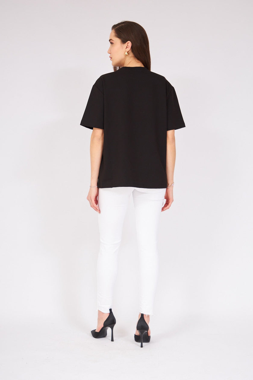 4- بنطلون جينز نسائي أبيض خصر عال - White High Waist Jeans