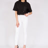 بنطلون جينز نسائي أبيض خصر عال - White High Waist Jeans