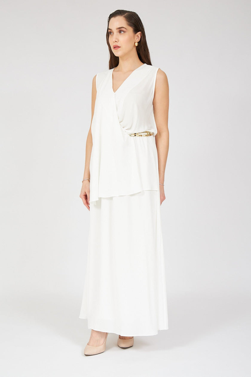 فستان ابيض ناعم طويل - White Long Dress