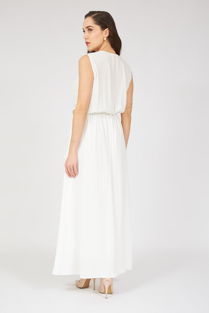 5- فستان ابيض ناعم طويل - White Long Dress