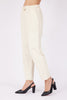 Women's Elastic Waist Tassel Detail Piece Dye Gabardine Stone Trousers - Lebbse