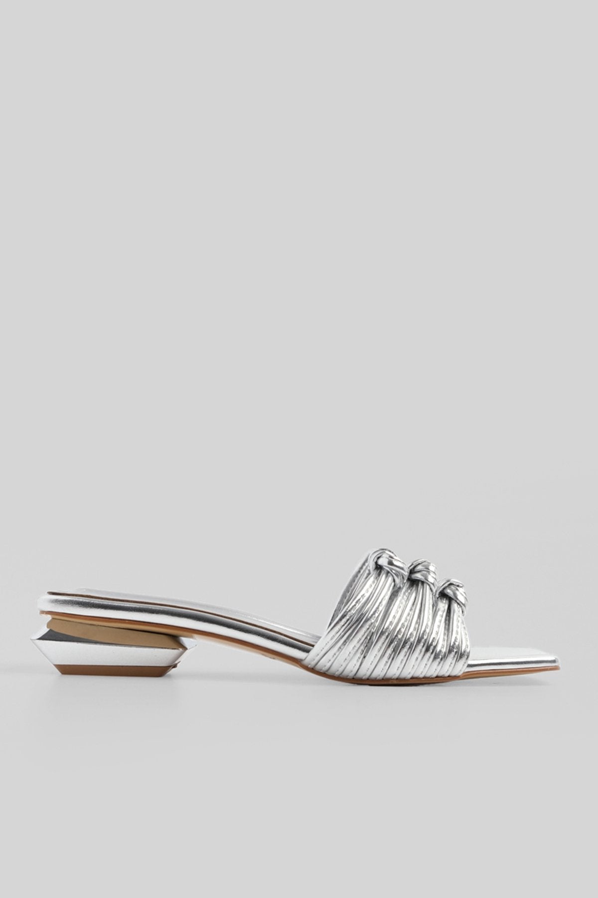 Women's Heeled Slippers Tinda - Silver - Lebbse