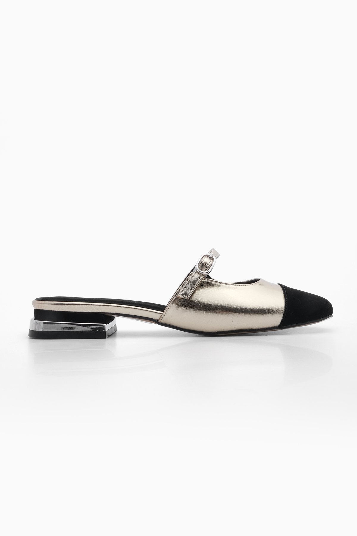 Women's Heeled Slippers Tosya - Gold - Lebbse