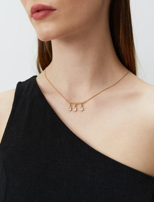Yellow Drop Figured Chain Necklace - Lebbse