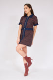 موديلات فساتين سحب من التويد - Zippered Garnished Tweed Dress