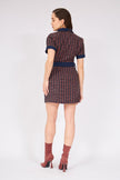 5- موديلات فساتين سحب من التويد - Zippered Garnished Tweed Dress