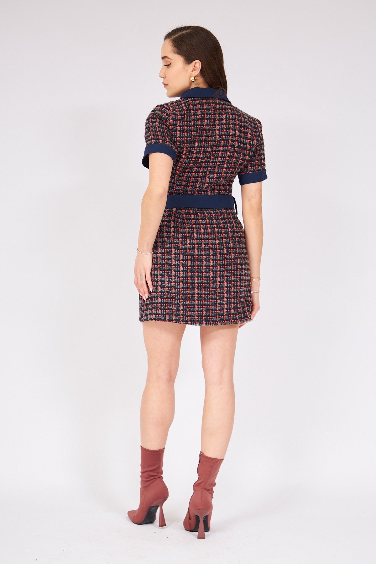 Zippered Garnished Tweed Dress | CLOTHES | DRESS | Lebbse Zippered Garnished Tweed Dress | CLOTHES | DRESS | Lebbse