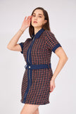 3- موديلات فساتين سحب من التويد - Zippered Garnished Tweed Dress