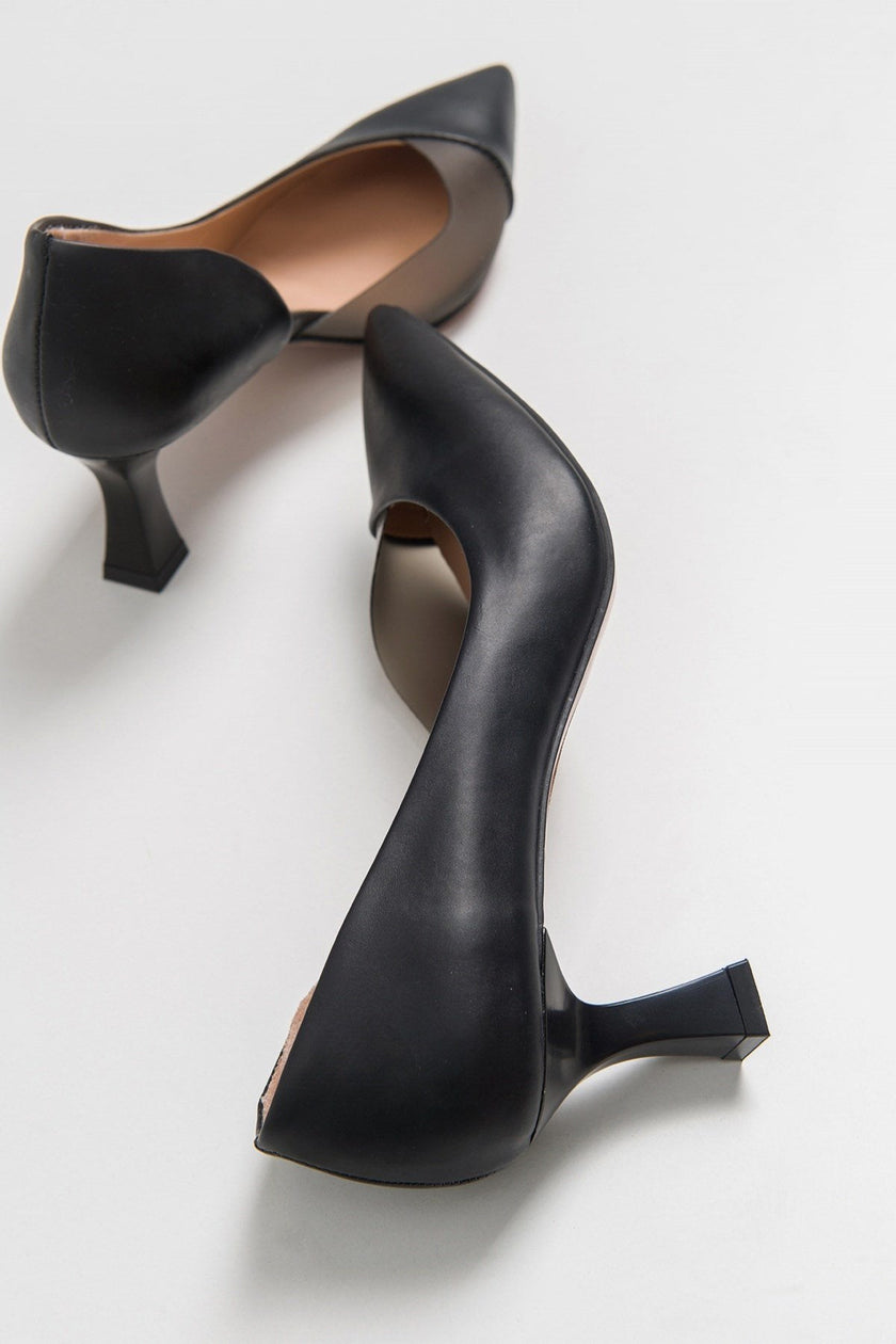 353 Black Skin Heeled Women's Shoes - Lebbse