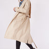 Beige Belted Water Repellent Trench Coat - Lebbse