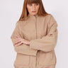 BEIGE BULLET POCKET BOMBER COAT - Lebbse