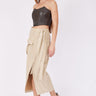 BEIGE LEATHER WRAPPED SKIRT - Lebbse