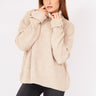 Beige Turtleneck Cufflink Detail Knitwear - Lebbse