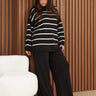 BLACK BUTTON DETAIL KNITWEAR SUIT - Lebbse