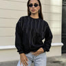 BLACK CHAIN DESIGN SWEATSHIRT - Lebbse