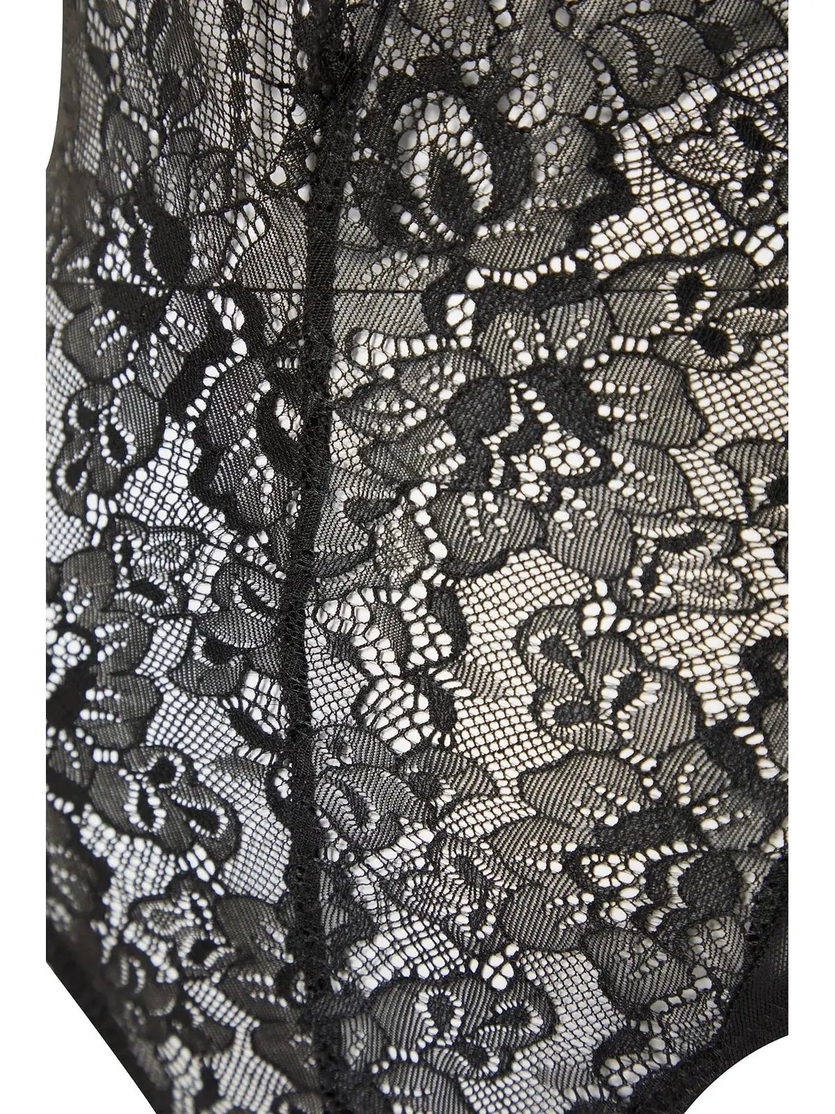 Black Cut-Out Detail Lace Body - Lebbse