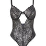 Black Cut-Out Detail Lace Body - Lebbse