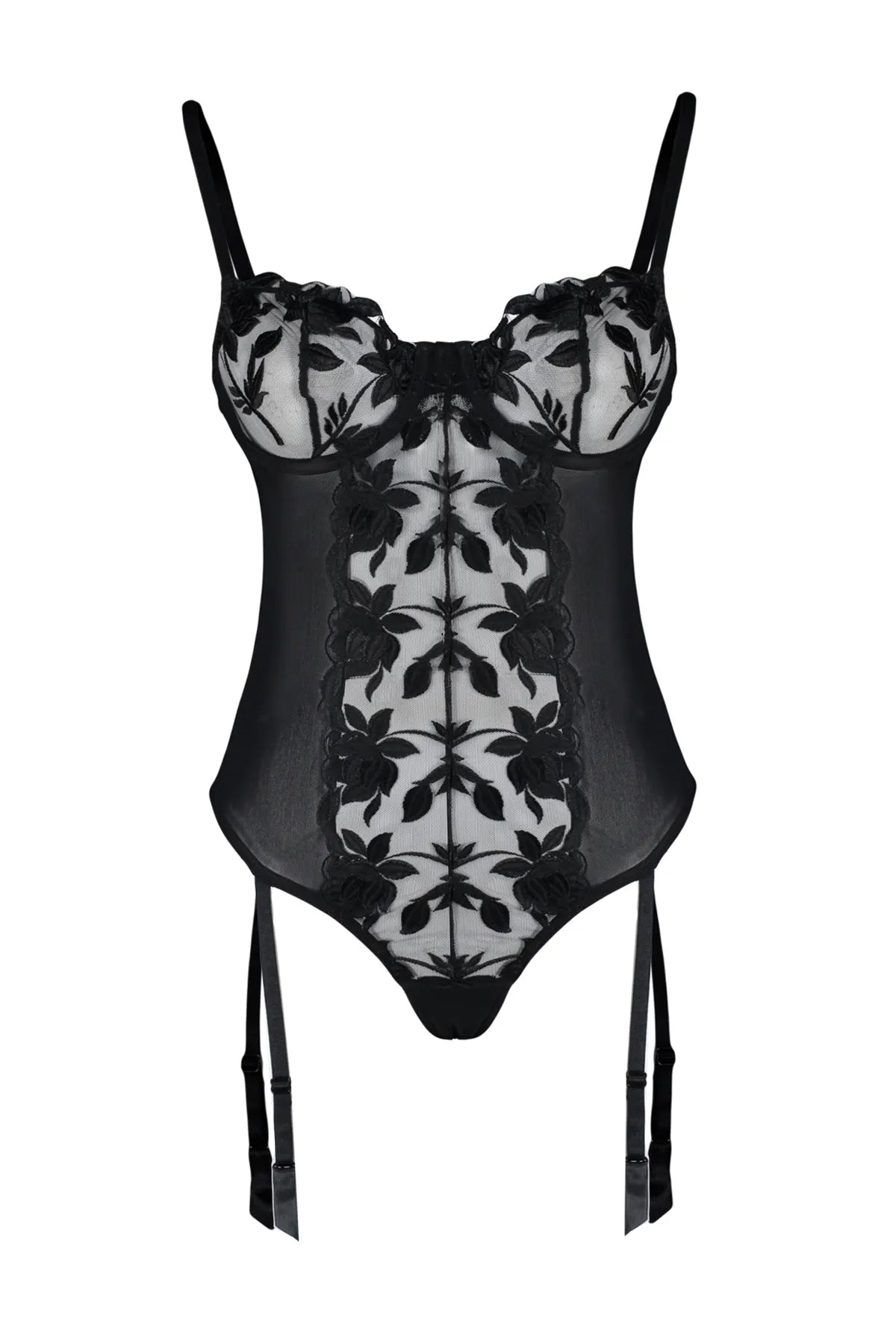 Black Embroidered Lace Body with Removable Garter and Snap Fasteners | Clothing | Home Wear | Lingerie Black Embroidered Lace Body with Removable Garter and Snap Fasteners | Clothing | Home Wear | Lingerie