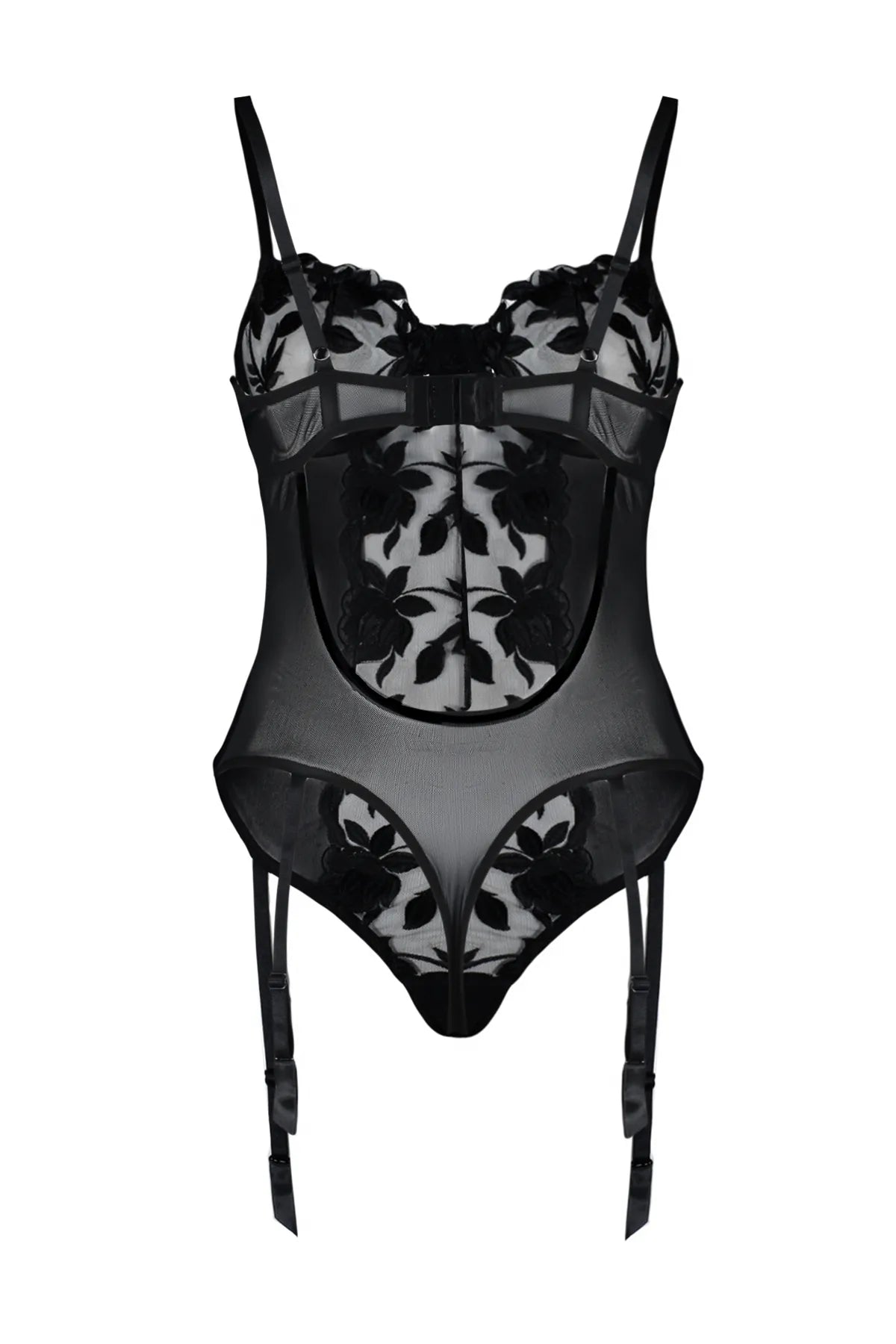 Black Embroidered Lace Body with Removable Garter and Snap Fasteners | Clothing | Home Wear | Lingerie Black Embroidered Lace Body with Removable Garter and Snap Fasteners | Clothing | Home Wear | Lingerie