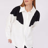 Black Knitwear Detail White Shirt - Lebbse
