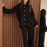 BLACK KNITWOOD RUBED SUIT - Lebbse