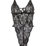 Black Lace Knitted Snap Body - Lebbse