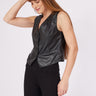 BLACK LEATHER MASCULINE VEST - Lebbse