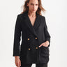 جاكيت مبطن اسود سترة مع جيوب - Black Padded Blazer Jacket With Pockets