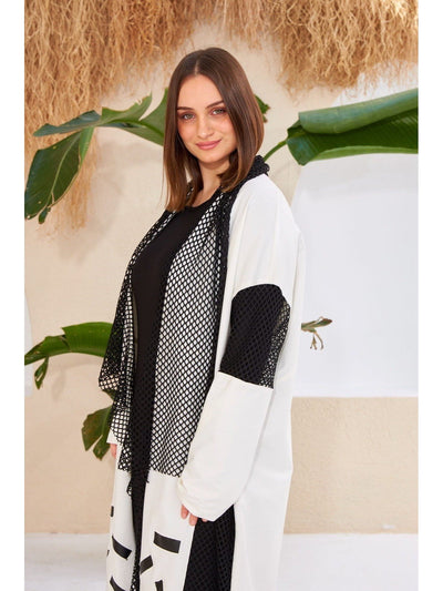 BLACK & WHITE DESIGN KIMONO - Lebbse