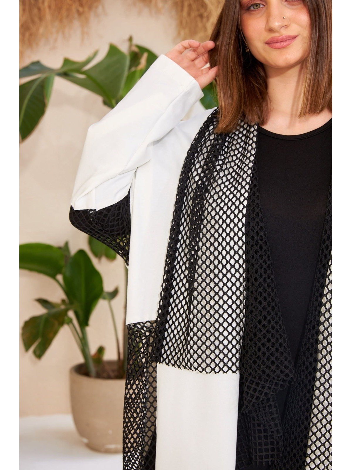 BLACK & WHITE DESIGN KIMONO - Lebbse