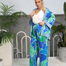 BLUE GREEN FLORAL KIMONO SET - Lebbse