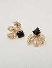 BRIGHT STONE EARRINGS WITH FEATHER FIGURE - Lebbse