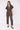 Brown Waist Elastic Leather Jumpsuit - Lebbse