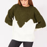Color Detailed Crew Neck Sweater - Lebbse