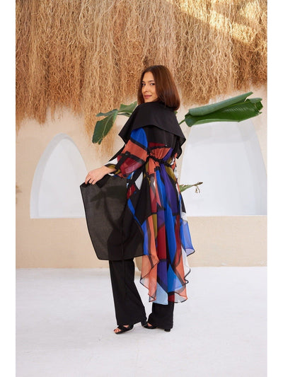 Colorfull Chiffon Back Kimono - Lebbse