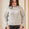 Crochet Detailed Turtleneck Sweater Gray - Lebbse