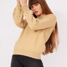 DARK BEIGE PEARL DETAIL SWEATER - Lebbse