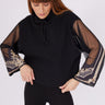 Design Hand Detail Black Sweater - Lebbse